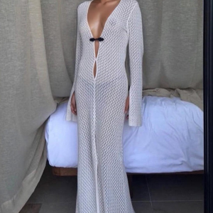 White Long Sleeve Maxi Dress