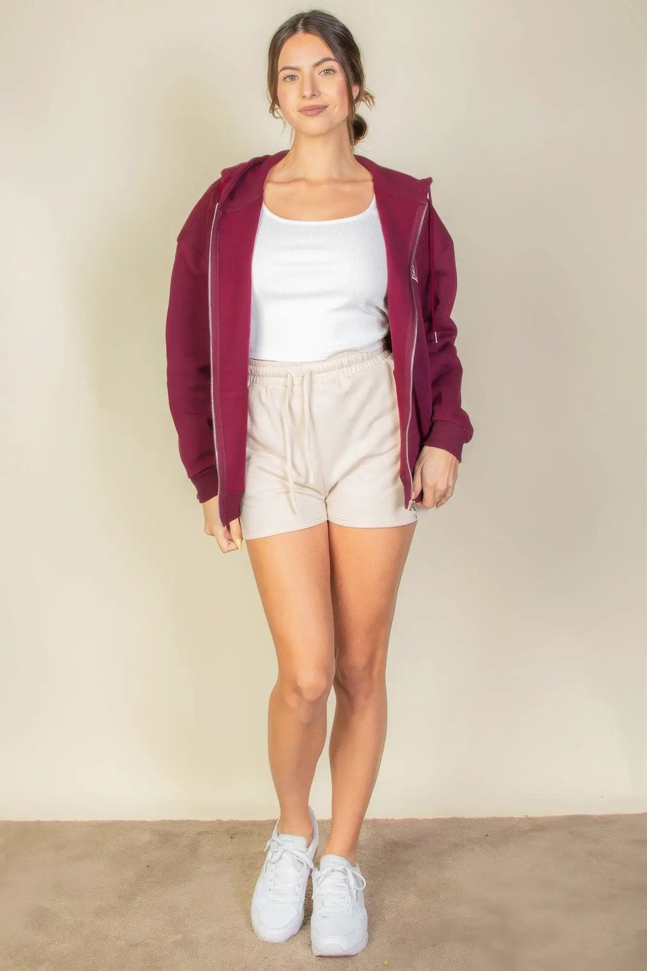Graphic Drop Shoulder Zipper Up Hoodie - Image 8
