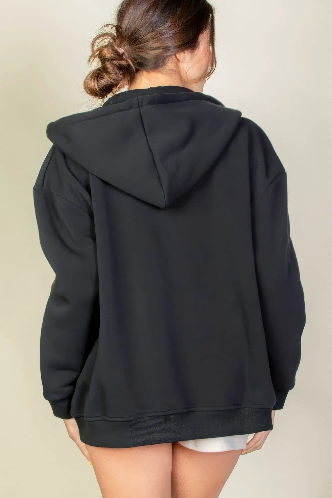 Graphic Drop Shoulder Zipper Up Hoodie - Image 17