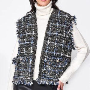 Plaid Tweed Vest
