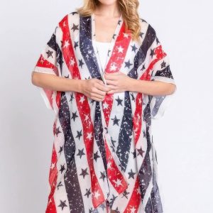 Stripe And Star American Flag Kimono