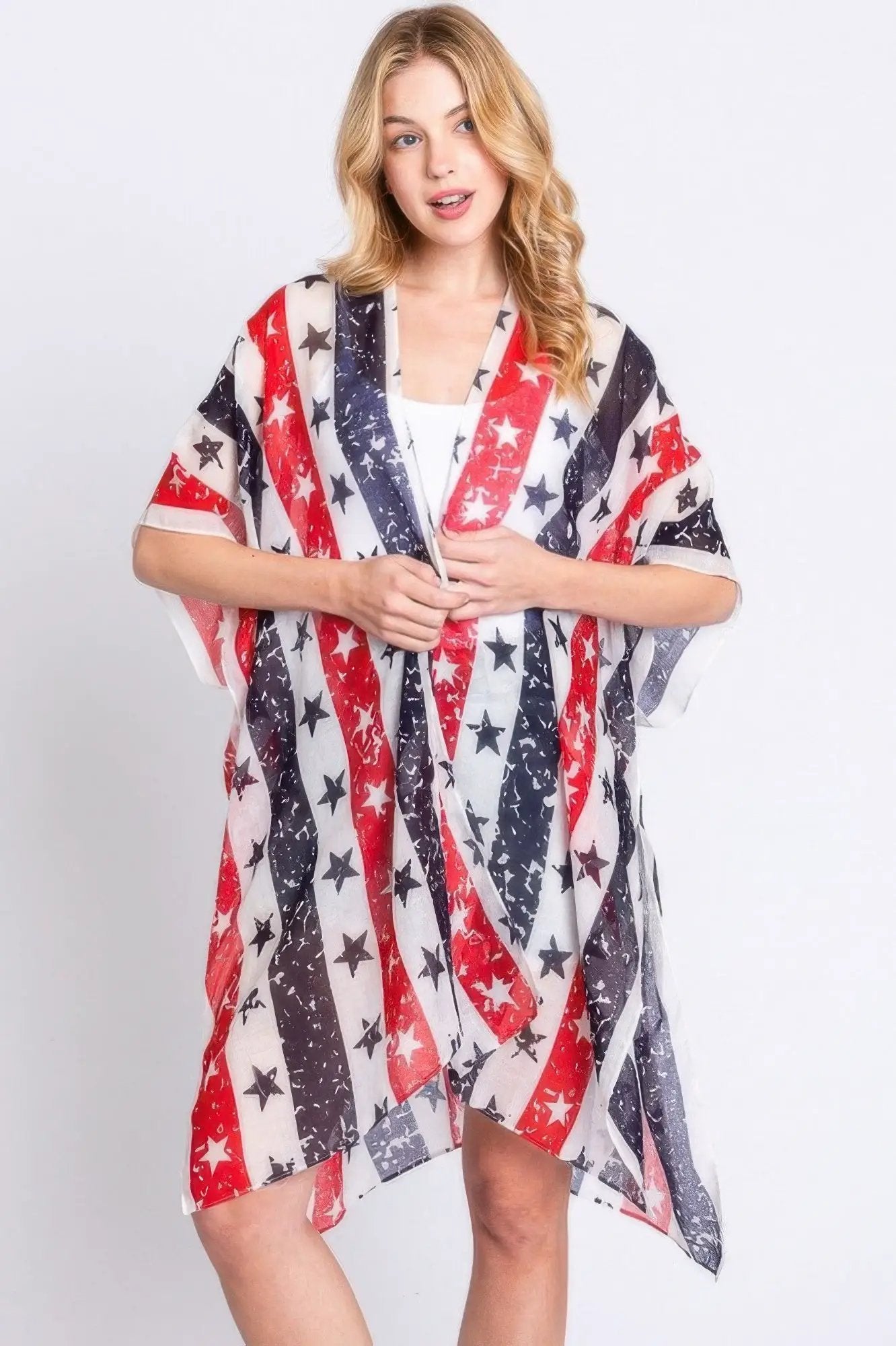 Stripe And Star American Flag Kimono