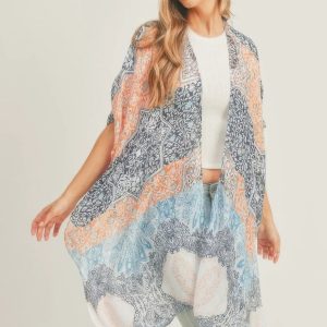 Allover Mixed Print Kimono